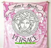Versace Pink Marble Medusa Head Don't Touch Print Flannel Throw Blanket Luxury Sofa Cover Blanket IMG_1695